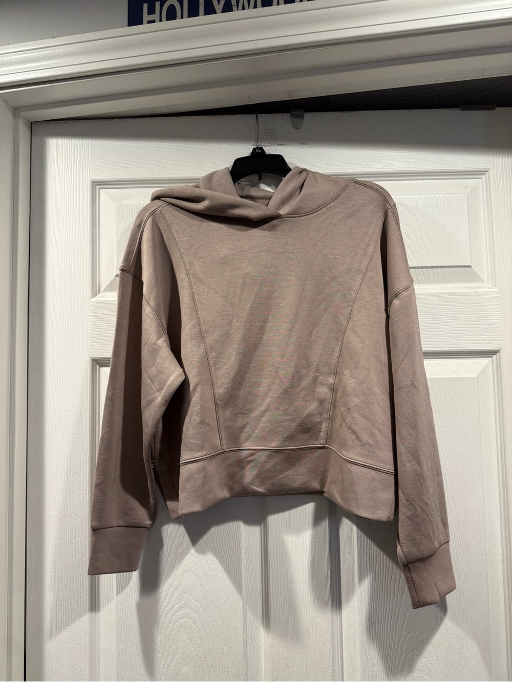NWT Velocity Dusty Taupe Hooded Pullover. Size small